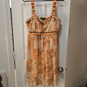 Rampage Floral Dress with Striped Accents